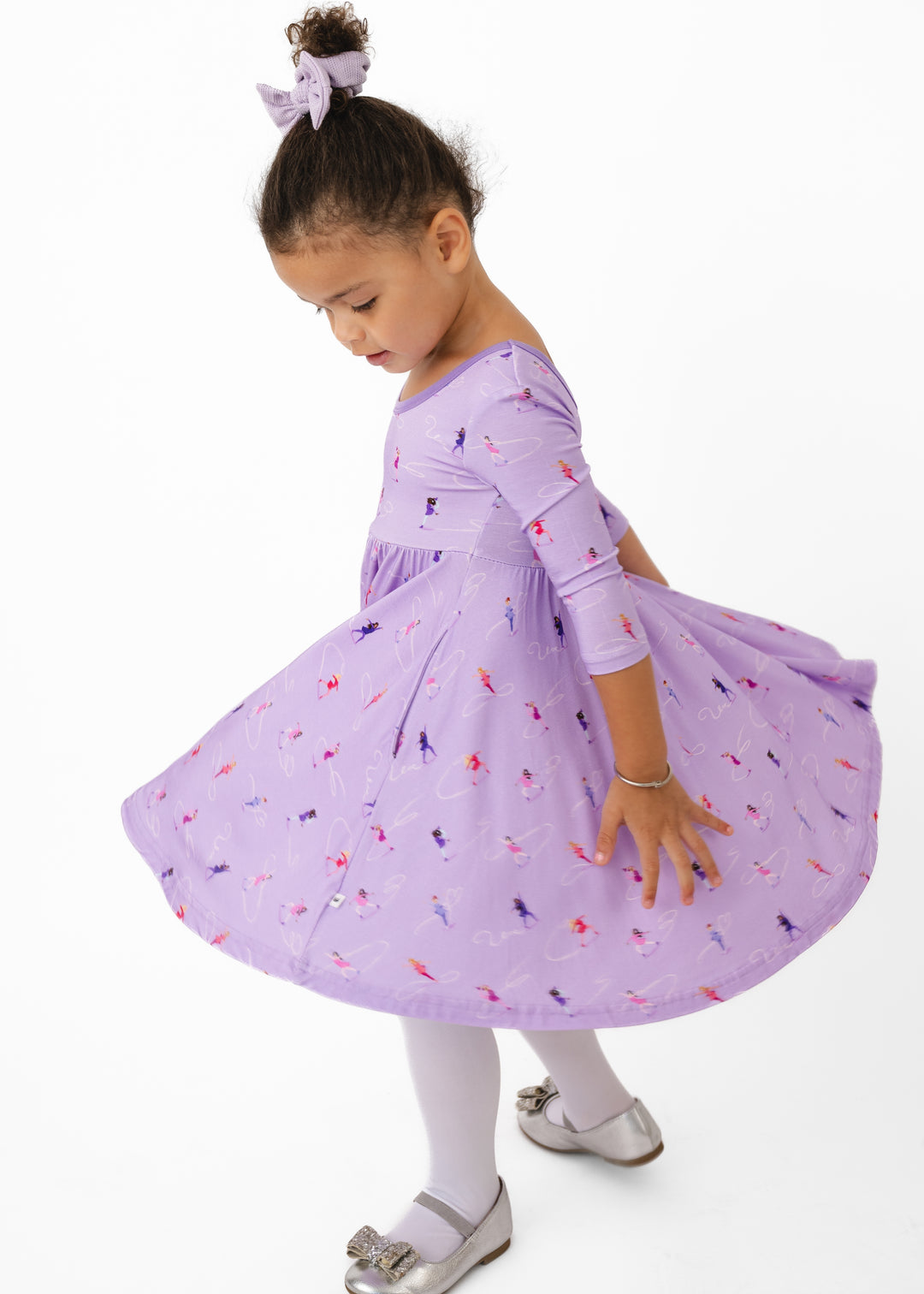 Ice Skating Long Sleeve Twirl Dress