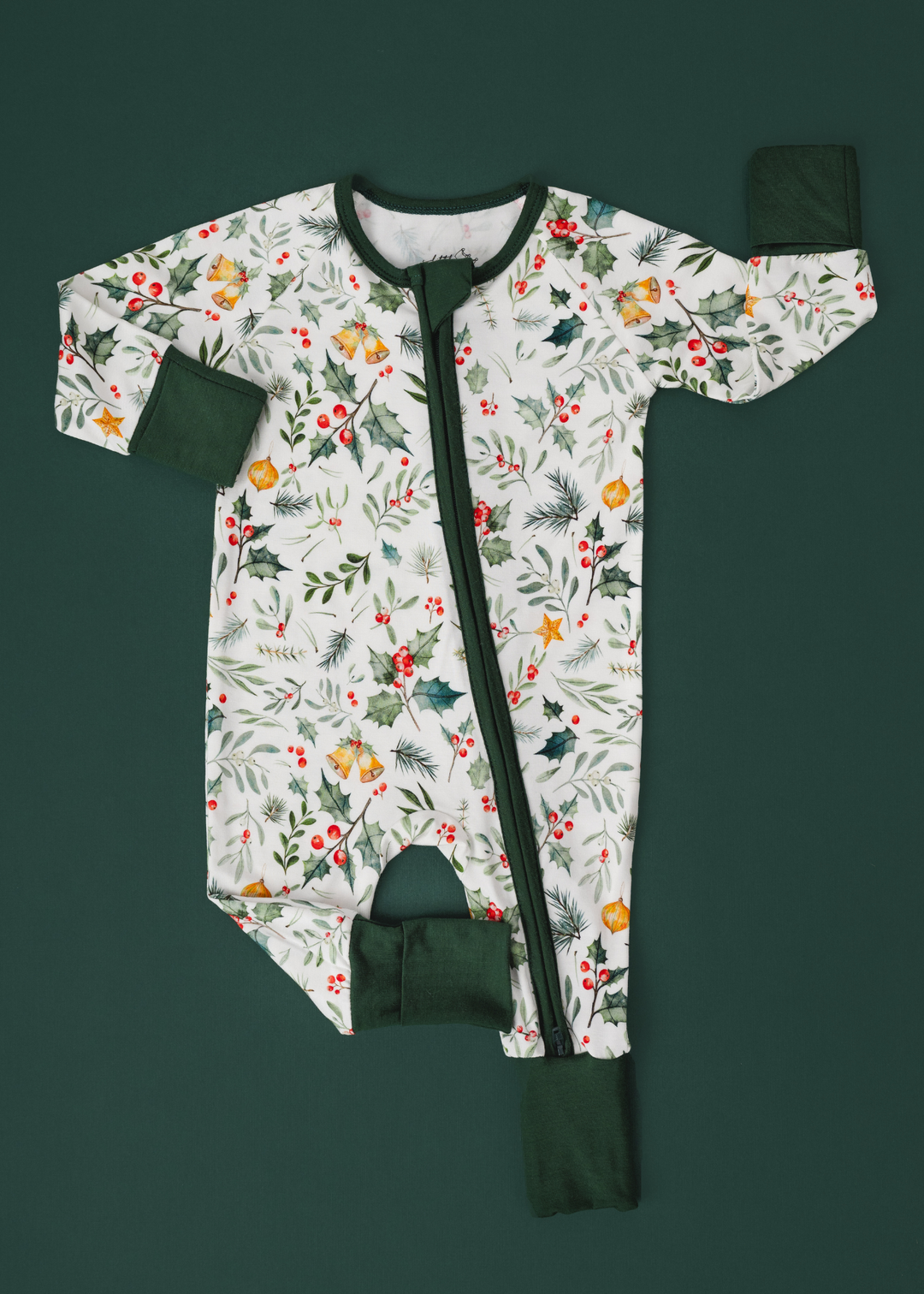 Holly Jolly Christmas Bamboo Zippered Sleeper