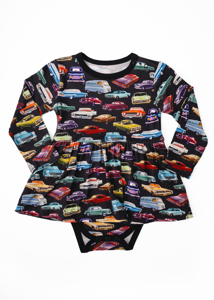 Vintage Cars Bamboo Baby Dress