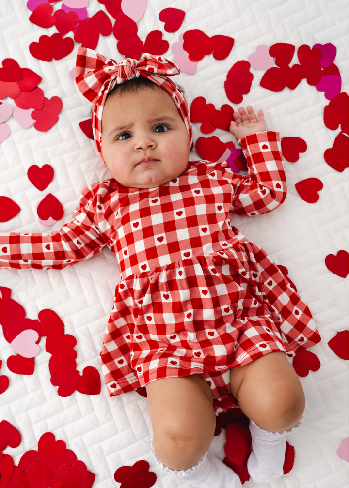 Plaid Heart Baby Dress