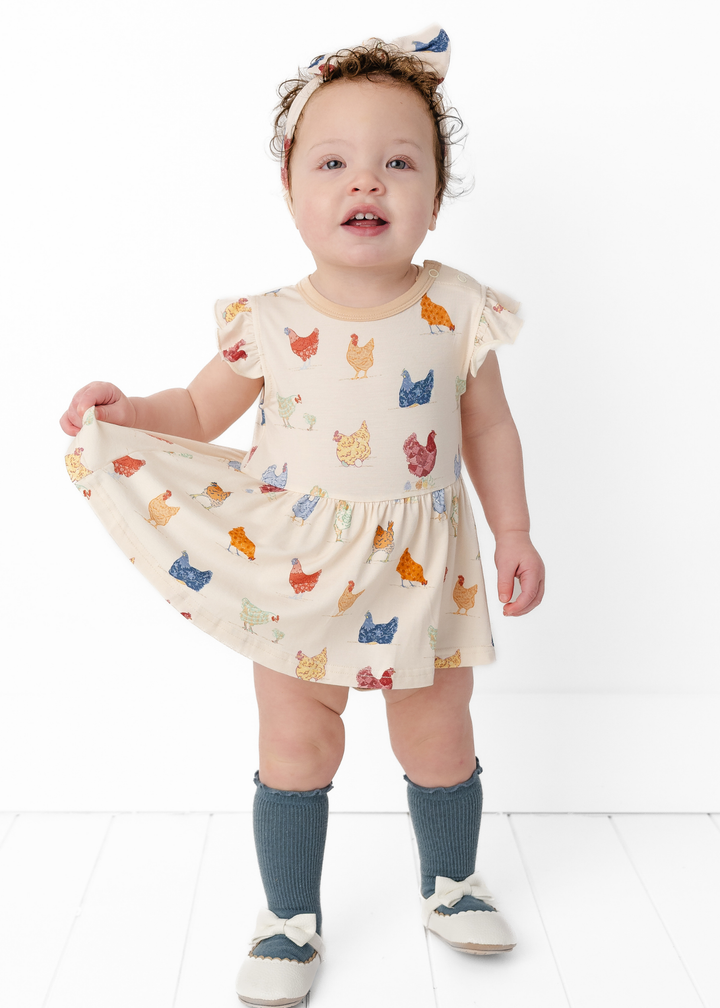 Chickens Baby Flutter Dress