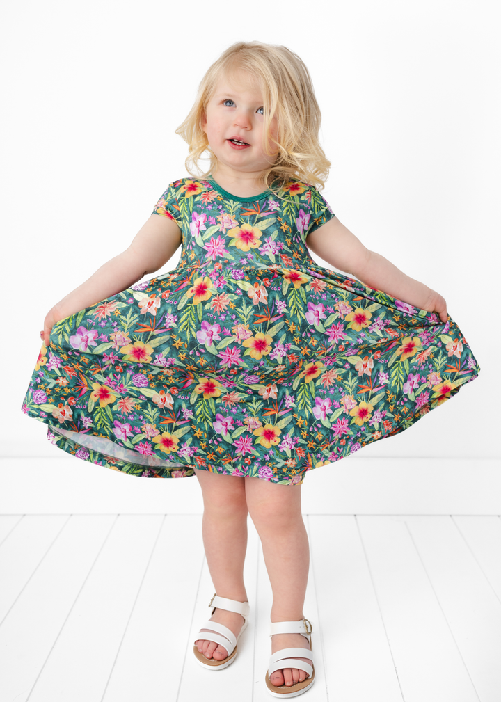 Ashley Floral Bamboo Twirl Dress