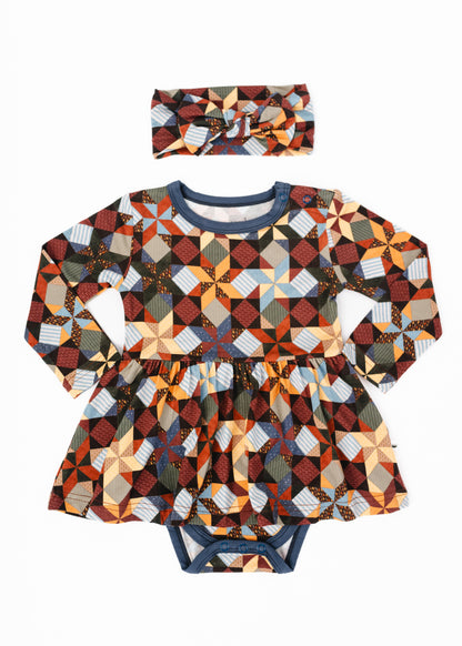 Patchwork Long Sleeve Baby Dress