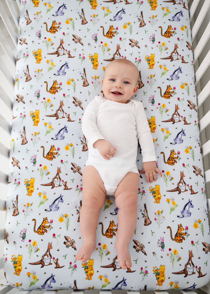 Winnie-the-Pooh in Bloom Bamboo Crib Sheet