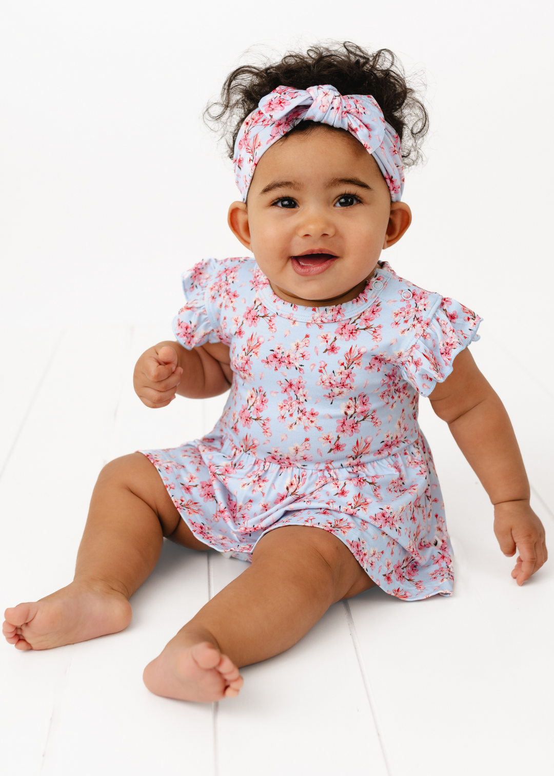 Cherry Blossom Baby Flutter Dress