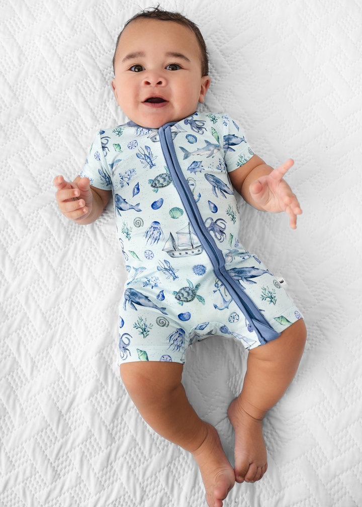 Sea Creatures Bamboo Shortie Romper