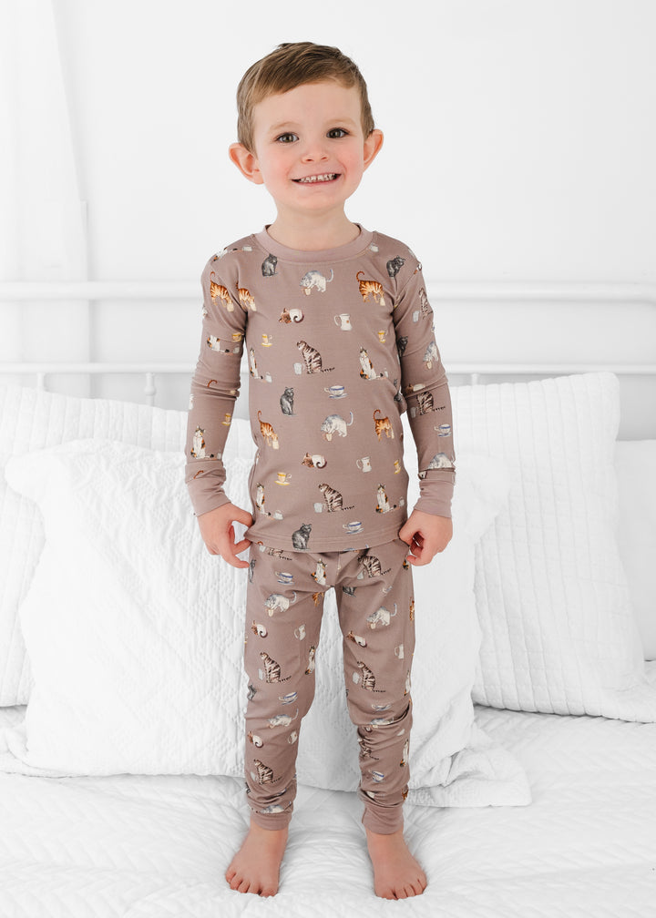 Cats and Coffee Bamboo Pajama Set
