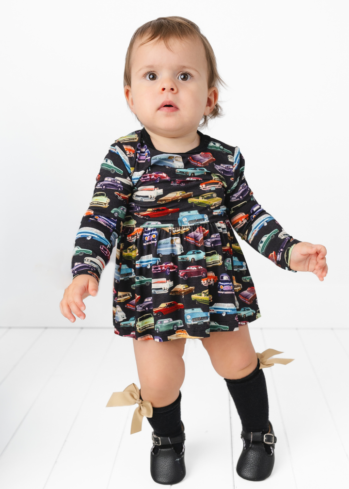 Vintage Cars Bamboo Baby Dress