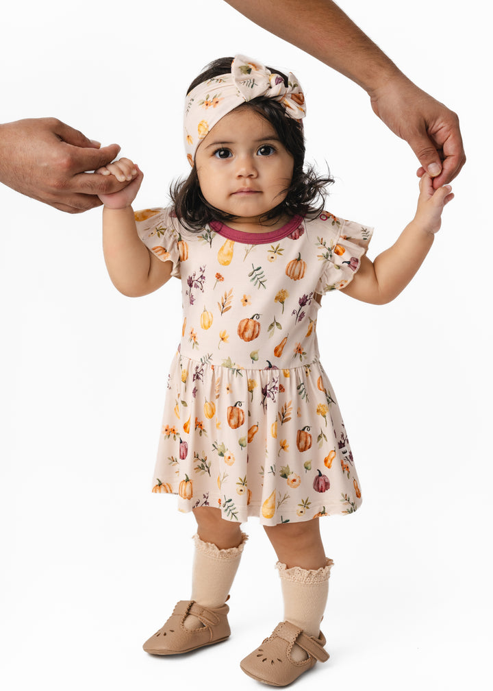 Pretty Pumpkins Bamboo Flutter Dress