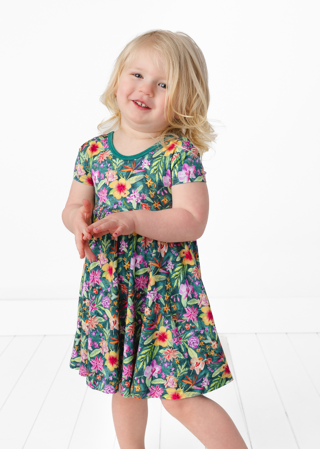 Ashley Floral Bamboo Twirl Dress
