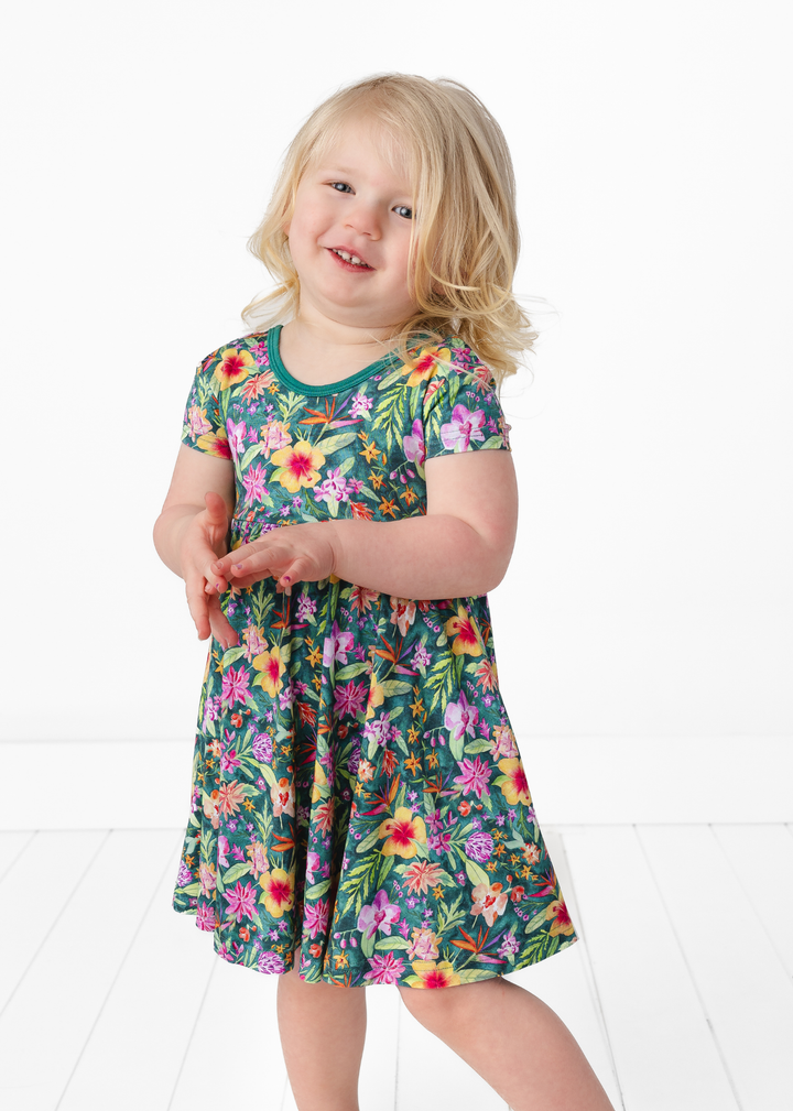 Ashley Floral Bamboo Twirl Dress