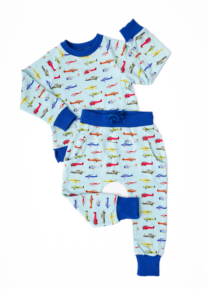 Vintage Airplanes Kids Jogger Set