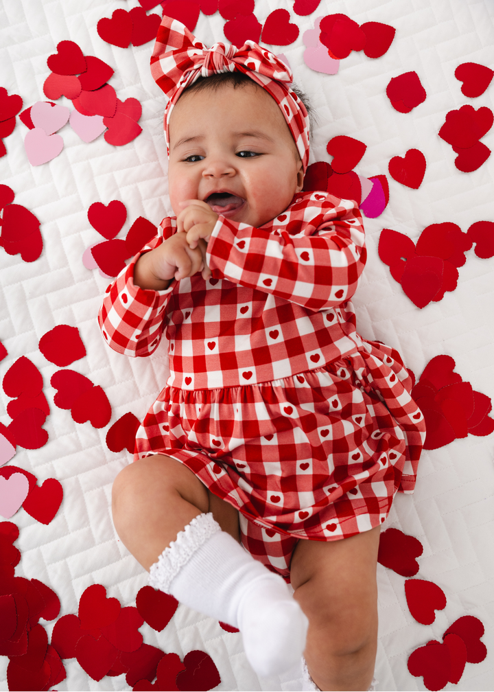 Plaid Heart Baby Dress