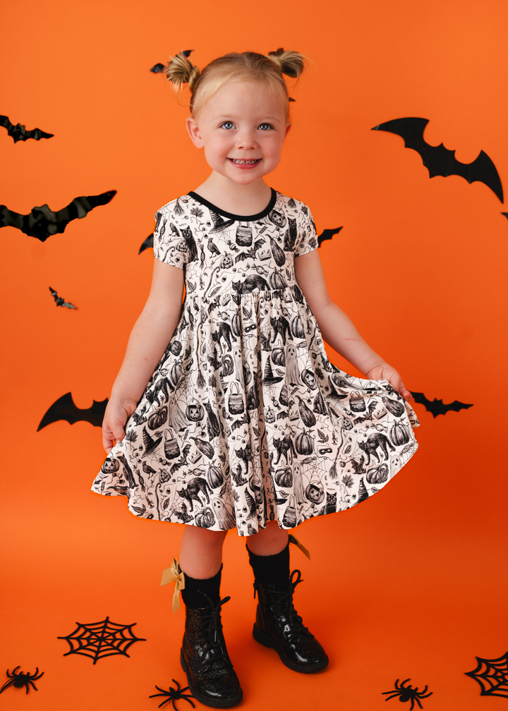 Bats & Cats Bamboo Twirl Dress