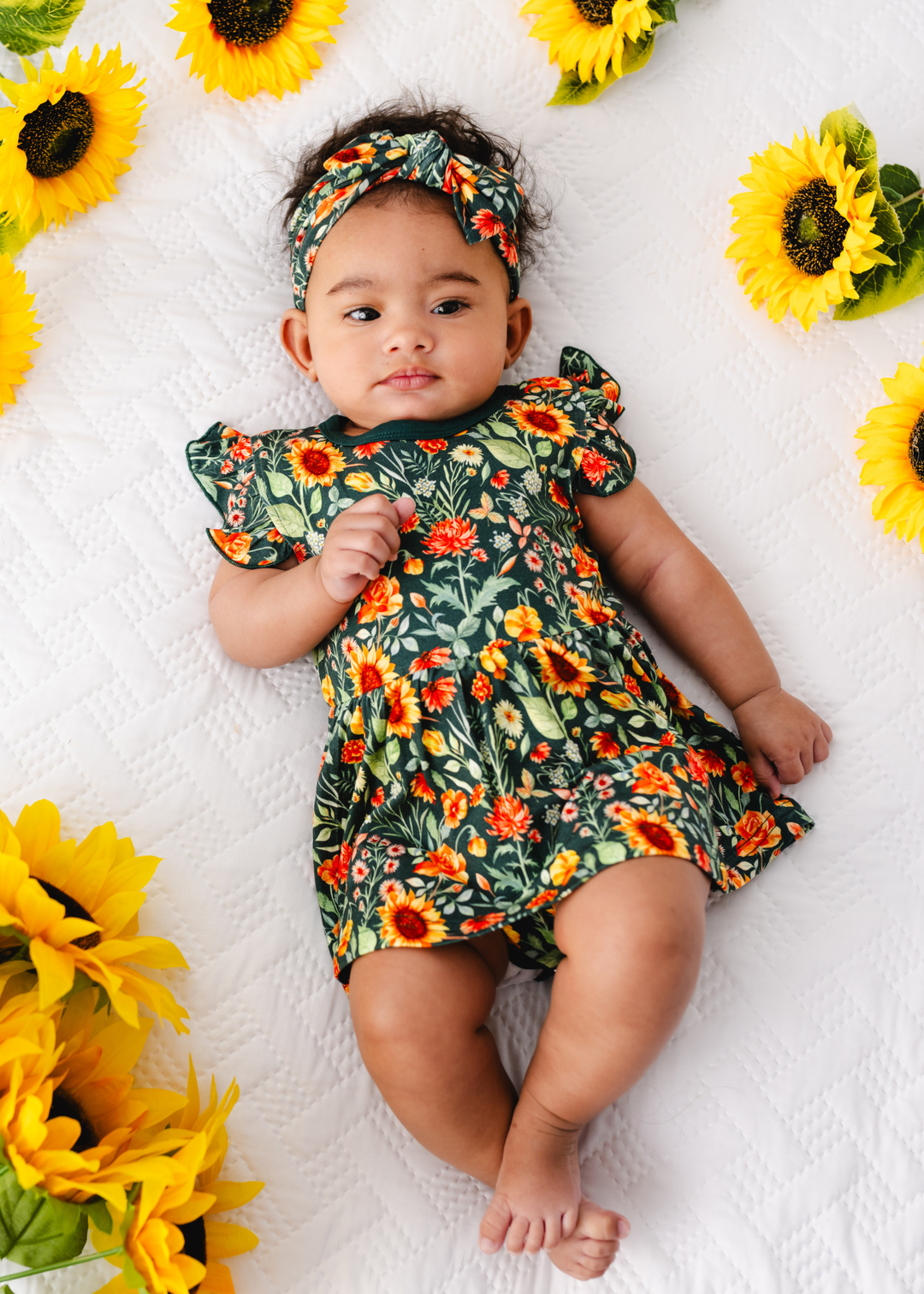 Flower Fields Baby Flutter Dress