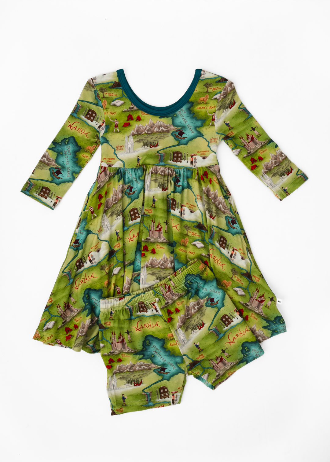 long sleeve bamboo dress Long Sleeve Bamboo Girls Twirl Dress