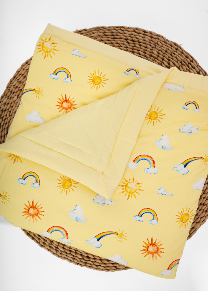 Sunshine & Rainbows Large Quilted Bamboo Blanket