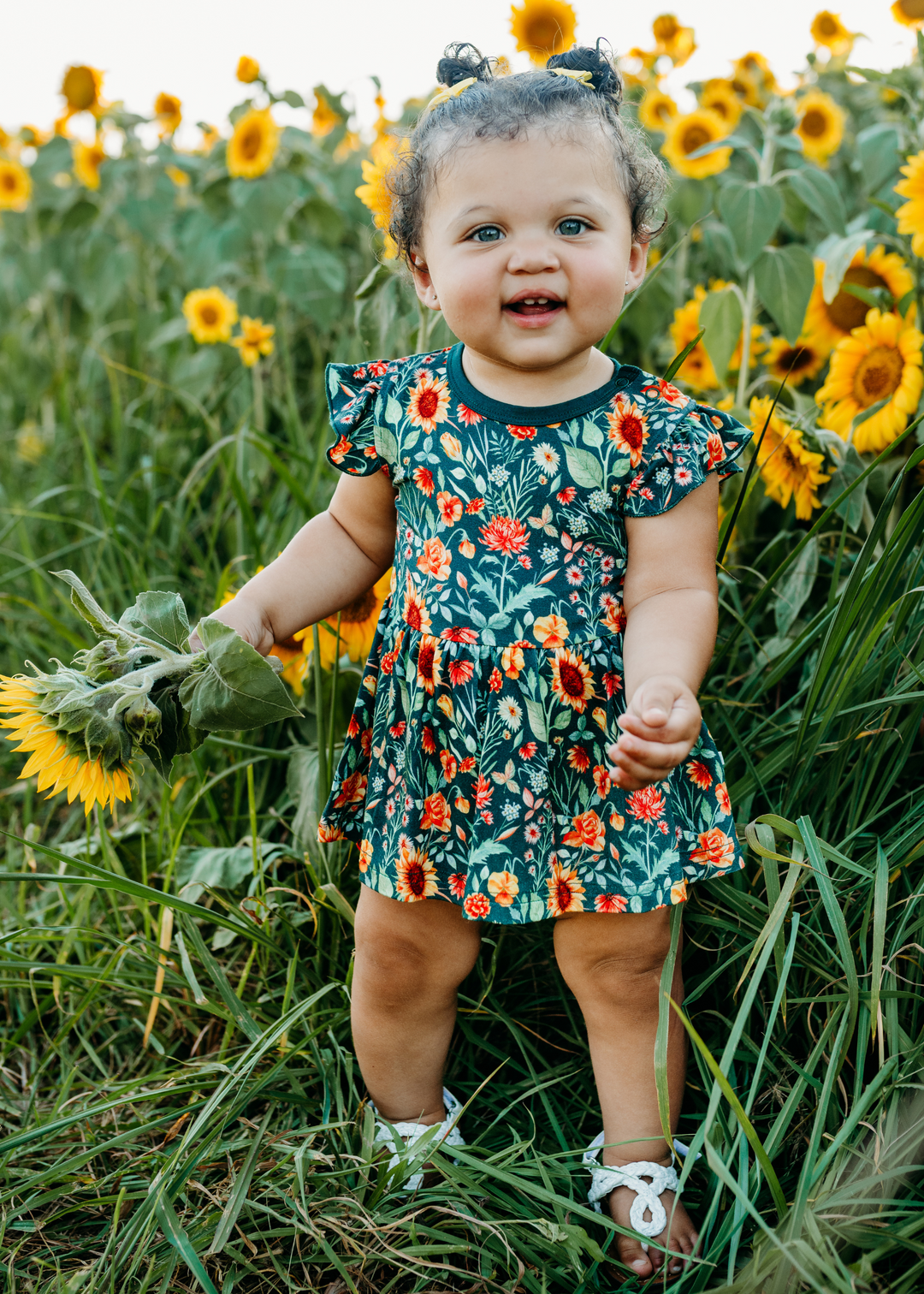 Flower Fields Baby Flutter Dress