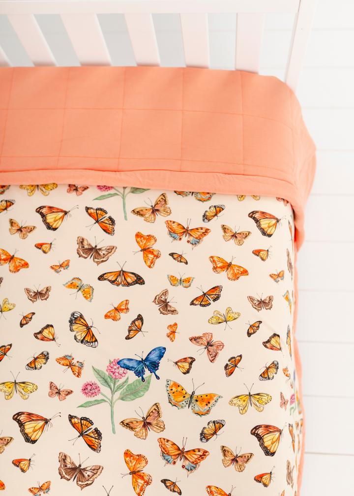 Kensington's Butterflies Large Quilted Bamboo Blanket