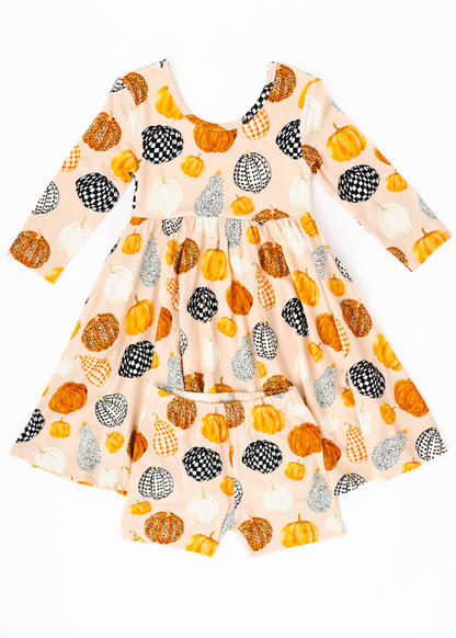 Patterned Pumpkins Twirl Dress