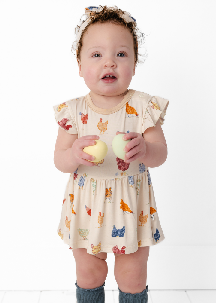 Chickens Baby Flutter Dress