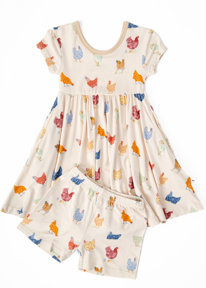 Chickens Bamboo Twirl Dress