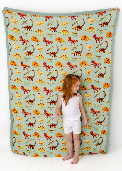 Dinosaurs Large Quilted Bamboo Blanket