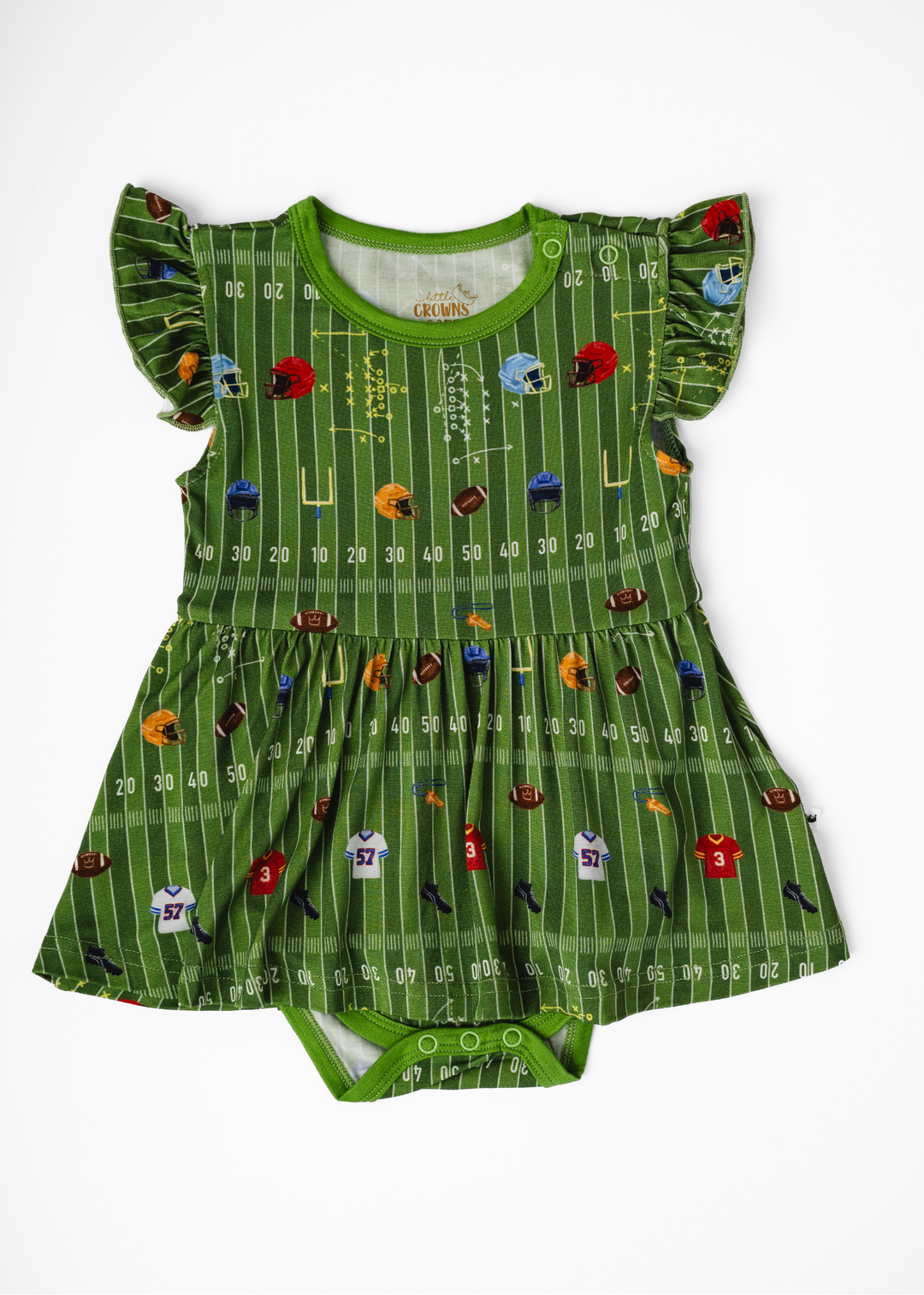 Football Field Bamboo Baby Flutter Dress