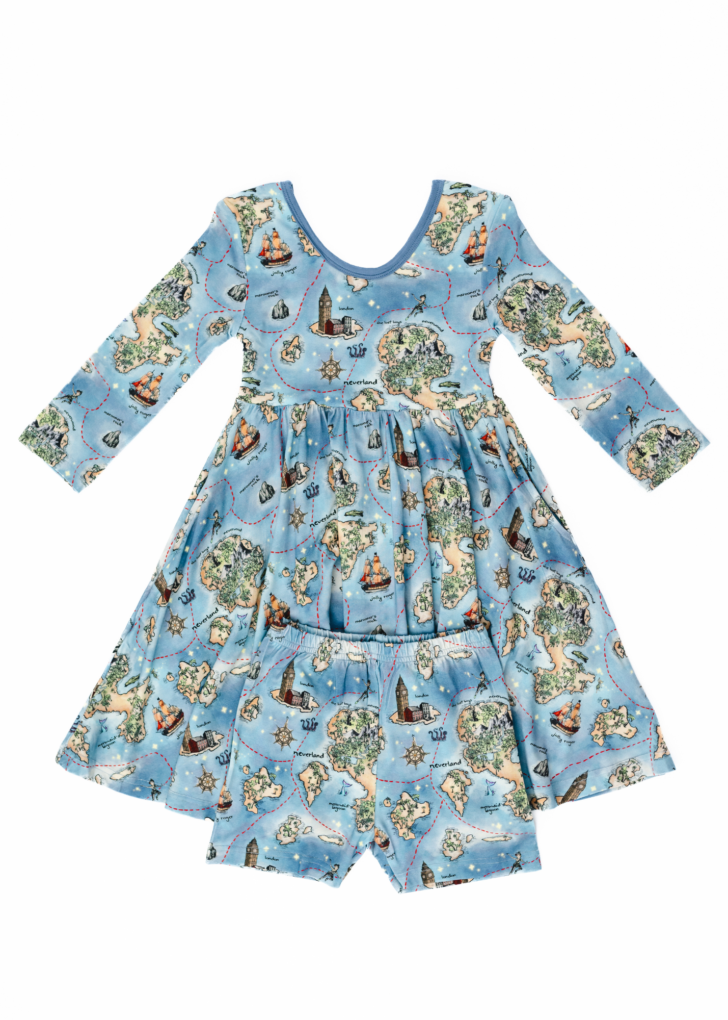 Neverland Map Twirl Dress