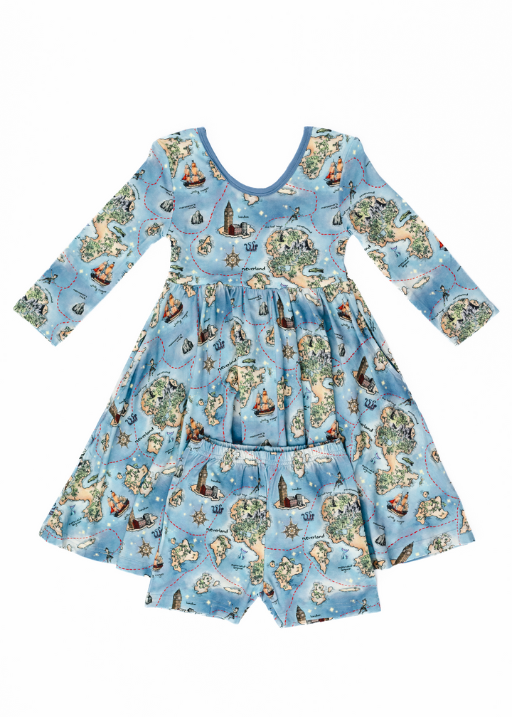 Neverland Map Twirl Dress