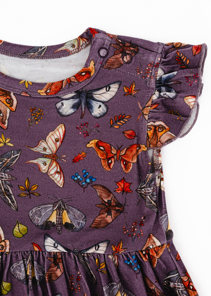 The Moths Plum Flutter Baby Dress
