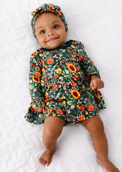 Flower Field Long Sleeve Baby Dress