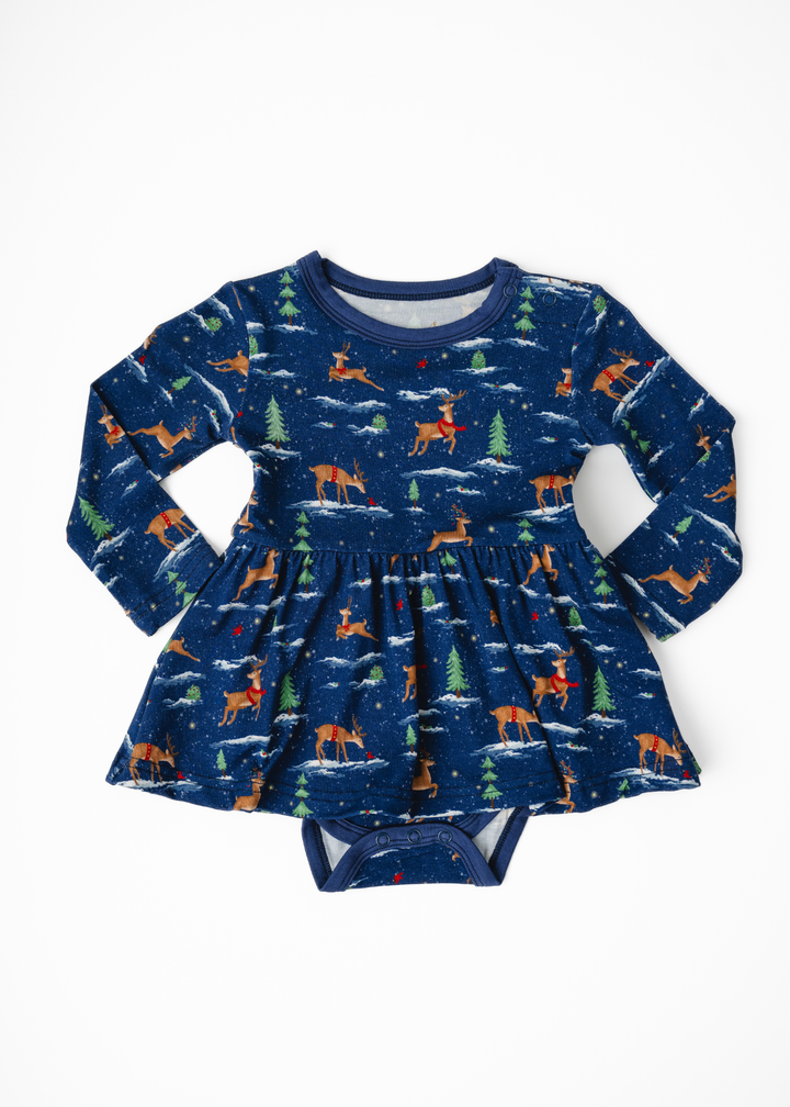 *PREORDER* Reindeer Christmas Baby Dress