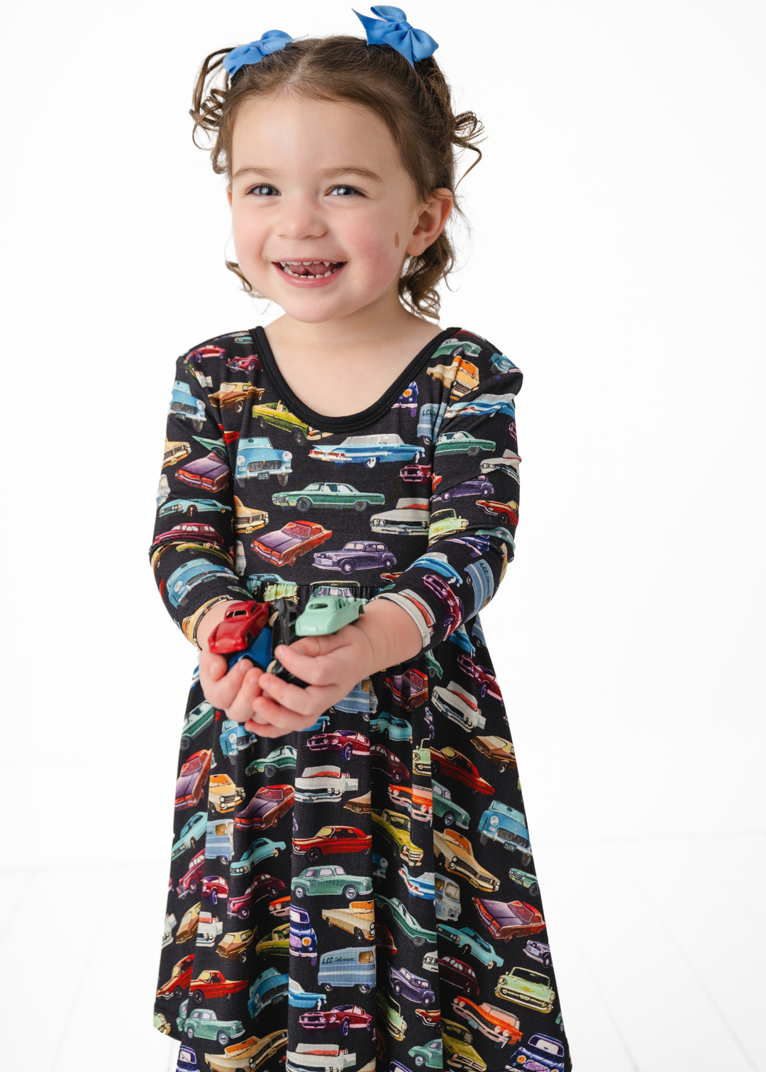 Vintage Cars Girls Bamboo Twirl Dress