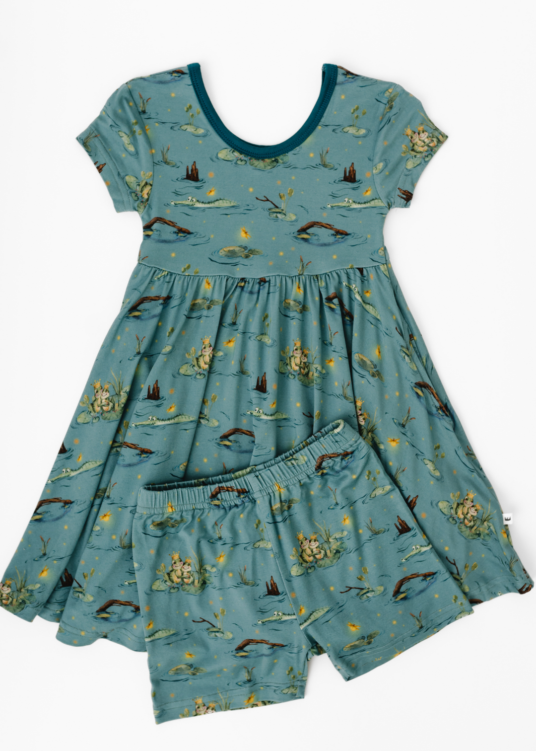 Frog Prince Short Sleeve Twirl Dress