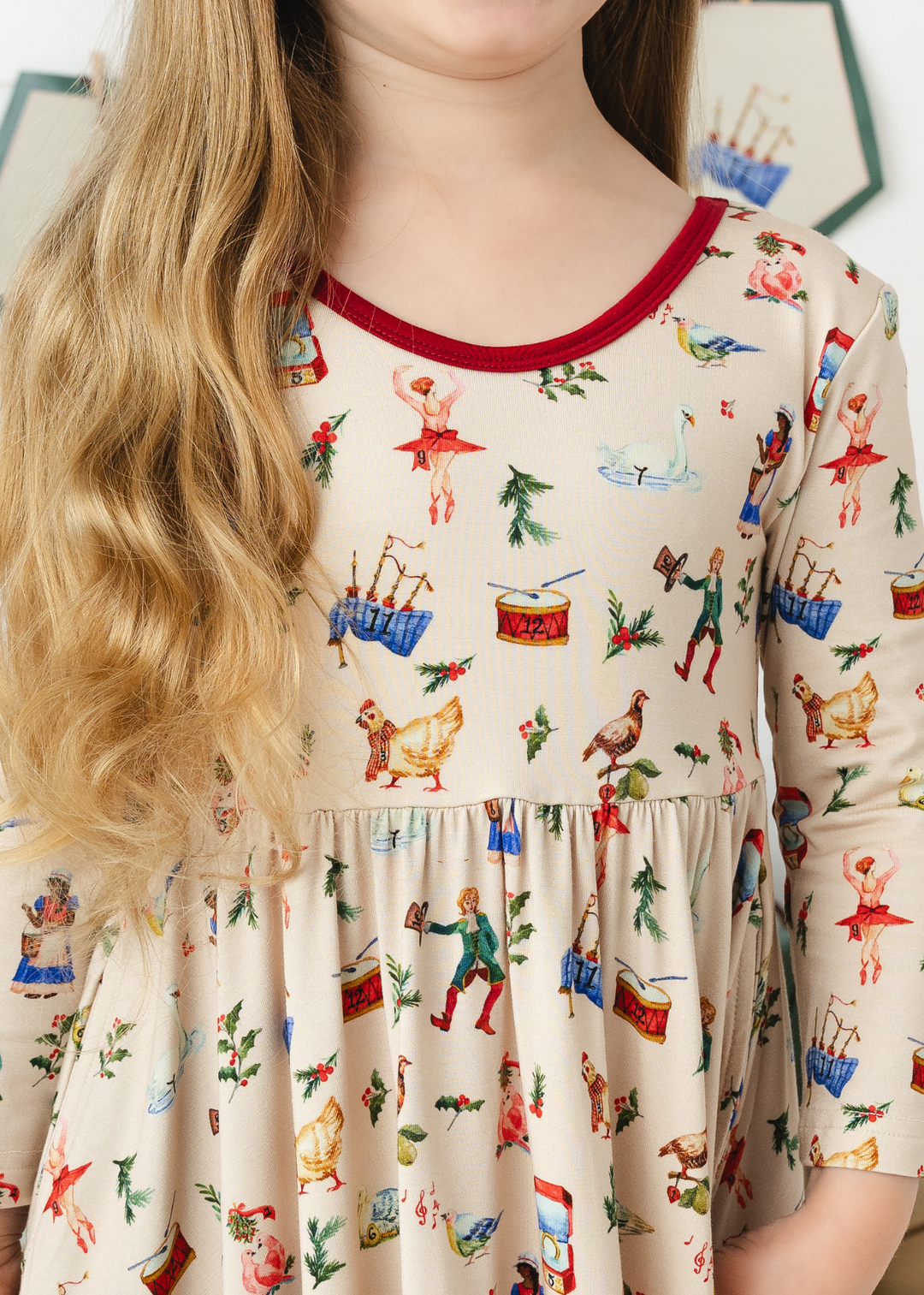 12 Days of Christmas Bamboo Girls Twirl Dress