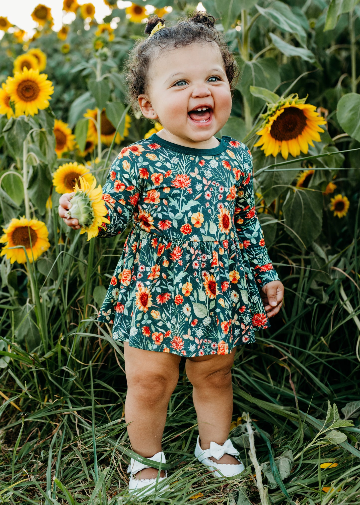 Flower Field Long Sleeve Baby Dress