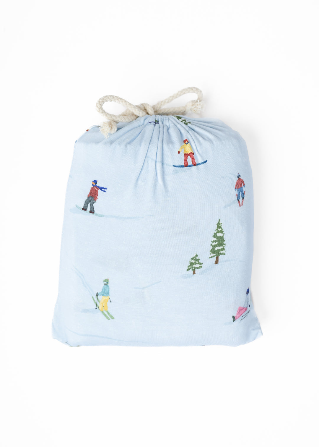 Skiing Bamboo Crib Sheet