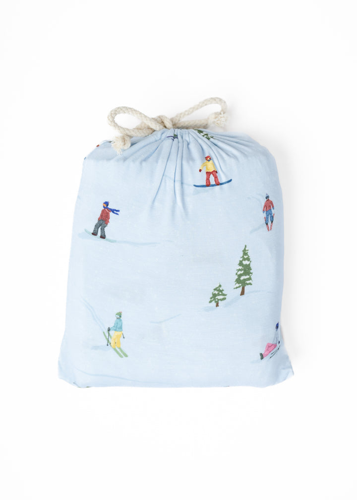 Skiing Bamboo Crib Sheet