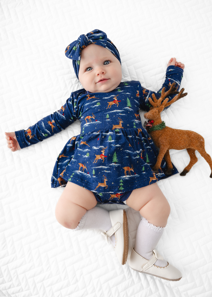 *PREORDER* Reindeer Christmas Baby Dress