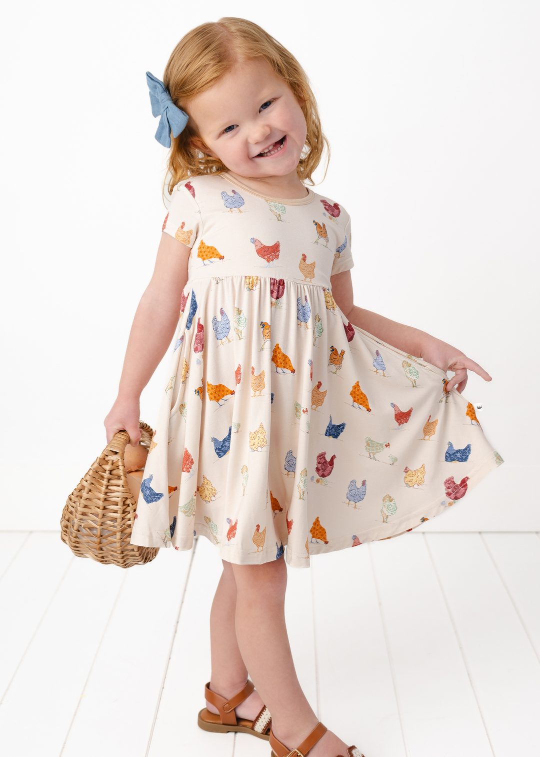 Chickens Bamboo Twirl Dress