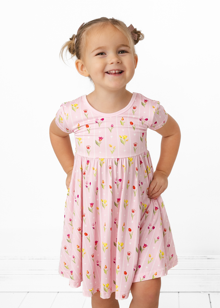 Ann Christine Floral Bamboo Twirl Dress