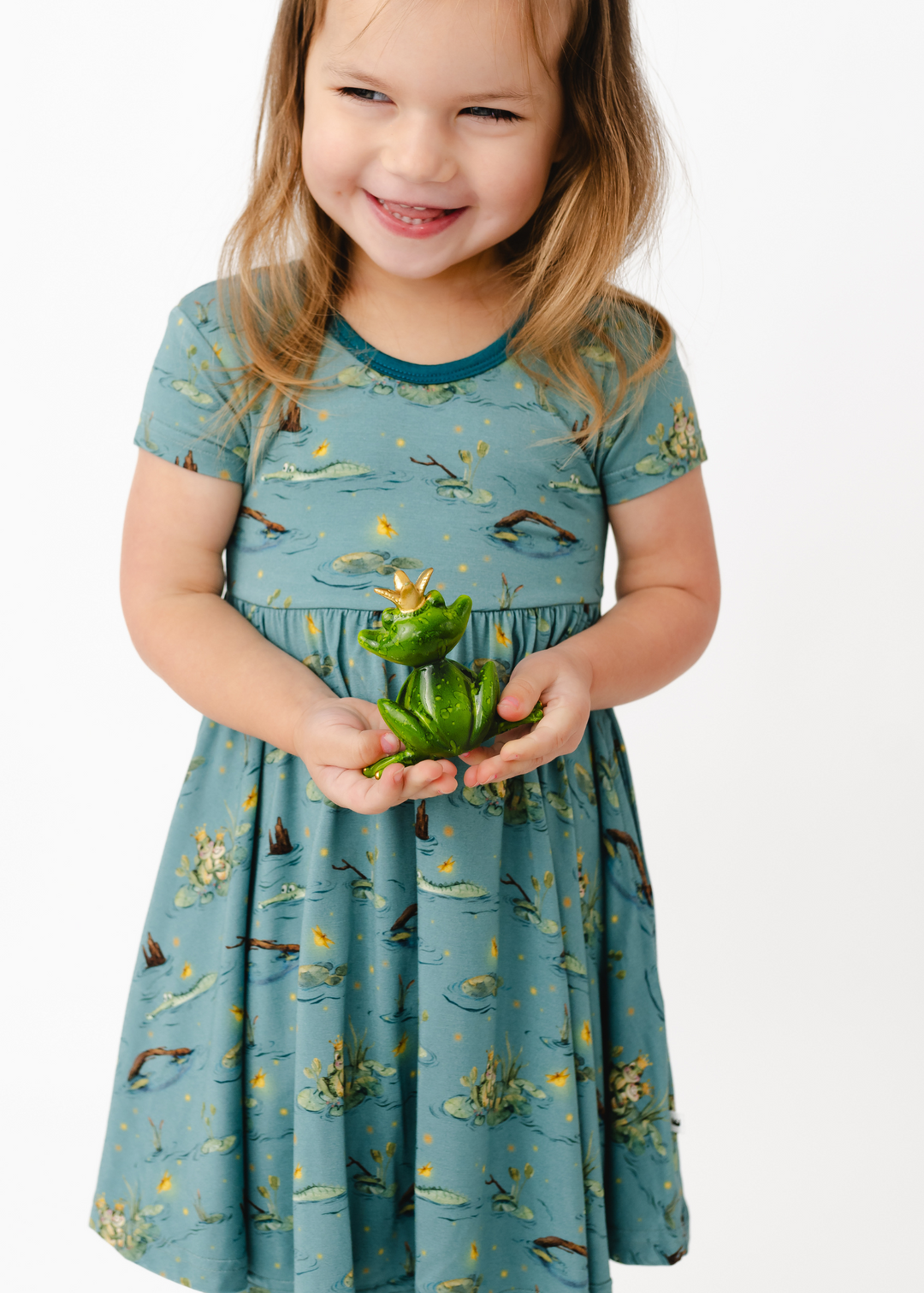 Frog Prince Short Sleeve Twirl Dress