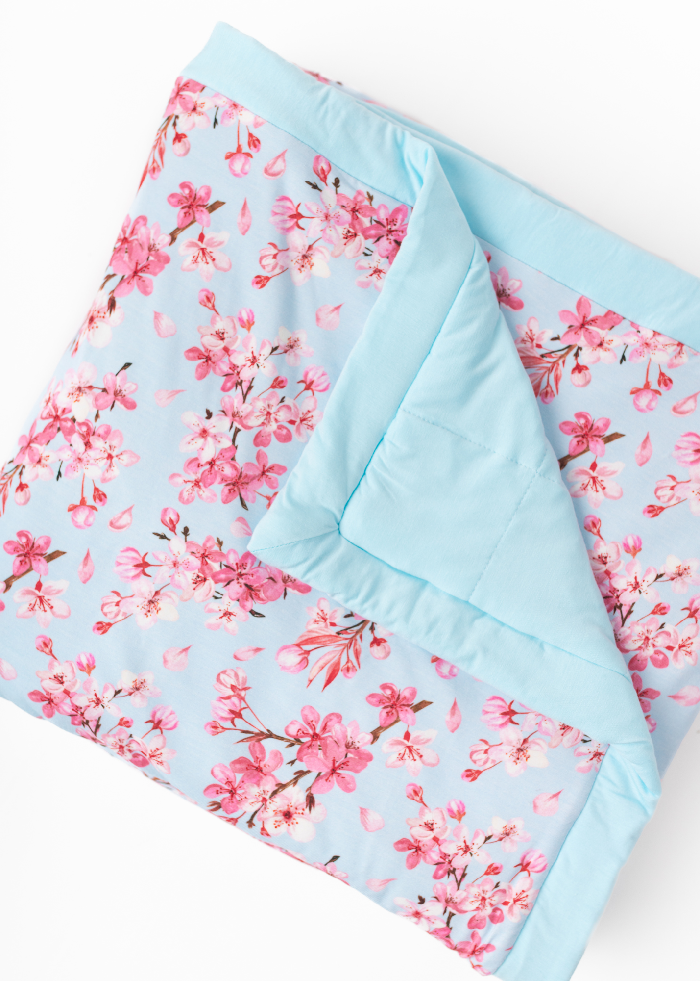 Cherry Blossom Large Quilted Bamboo Blanket