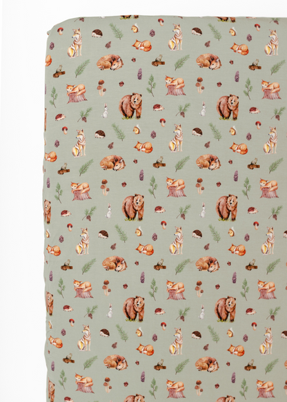 Woodland Animals Bamboo Crib Sheet