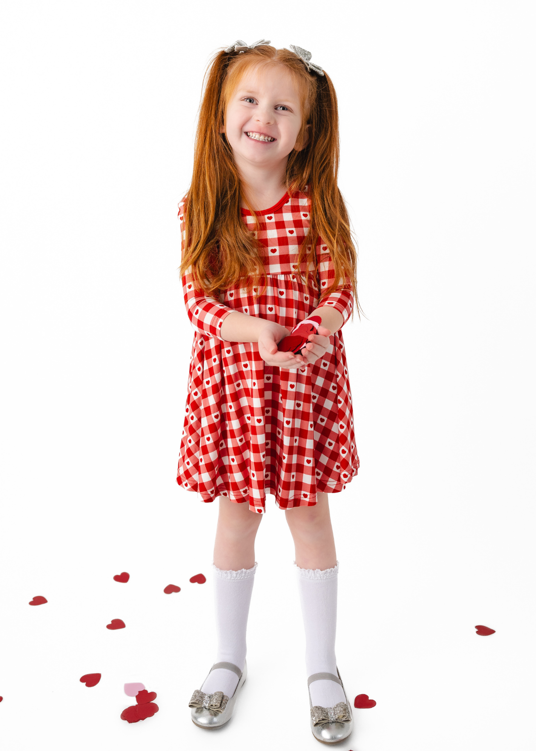 Plaid Hearts Twirl Dress