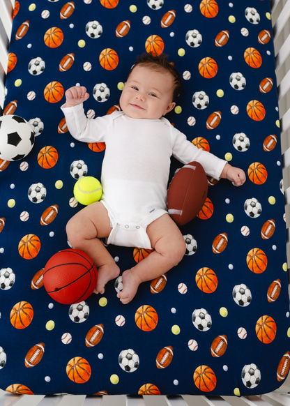 Game Day Sports Bamboo Crib Sheet