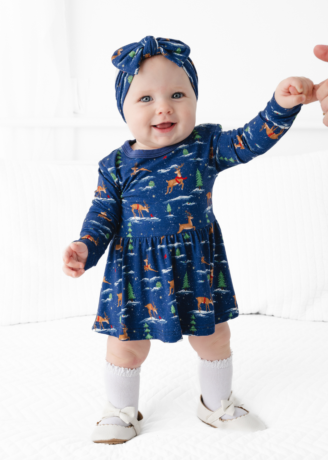 *PREORDER* Reindeer Christmas Baby Dress