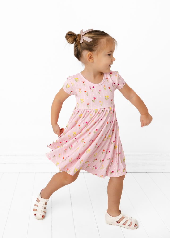 Ann Christine Floral Bamboo Twirl Dress