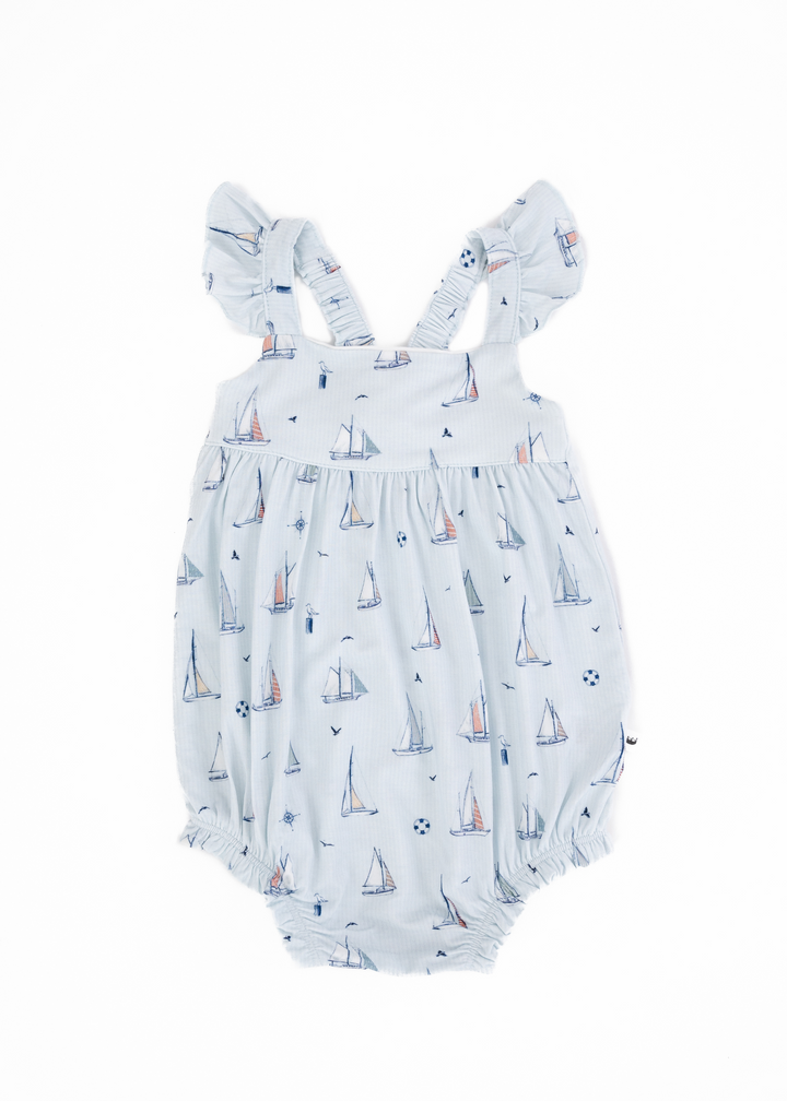 Sailboats Baby Bubble Romper